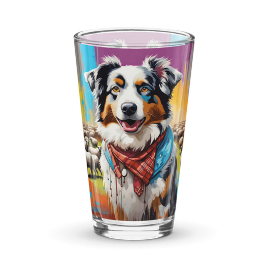 Australian Shepherd- Shaker pint glass v3