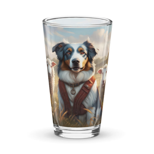 Australian Shepherd- Shaker pint glass v4