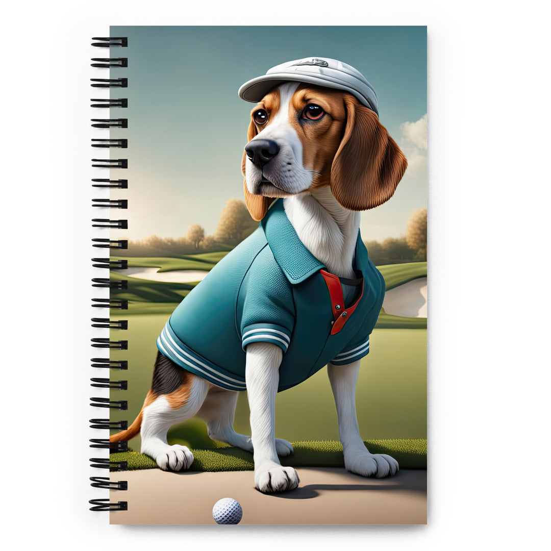 Beagle Golfer- Spiral notebook v2