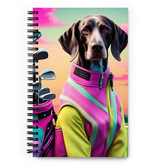 German Shorthaired Pointer Golfer- Spiral notebook v3