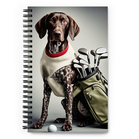 German Shorthaired Pointer Golfer- Spiral notebook v4