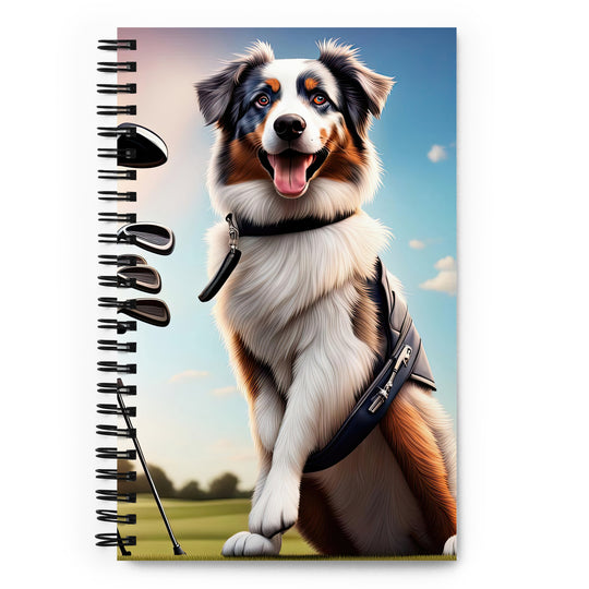 Australian Shepherd Golfer- Spiral notebook