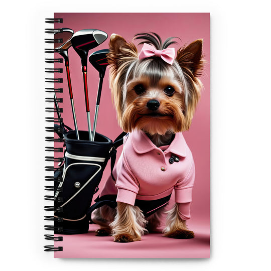Yorkshire Terrier Golfer- Spiral notebook