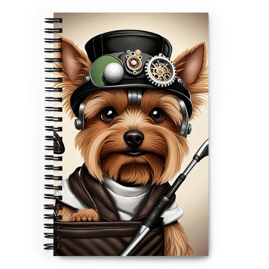 Yorkshire Terrier Golfer- Spiral notebook v3