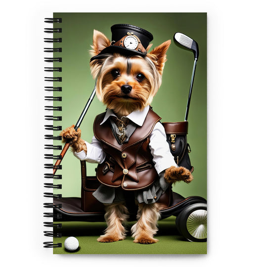 Yorkshire Terrier Golfer- Spiral notebook v4