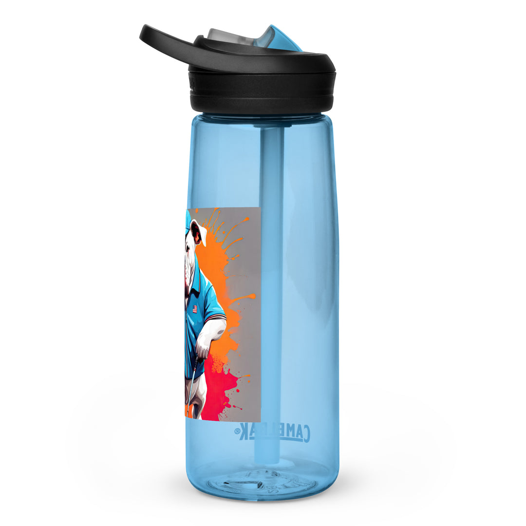 Bulldog Golfer- Sports water bottle v3