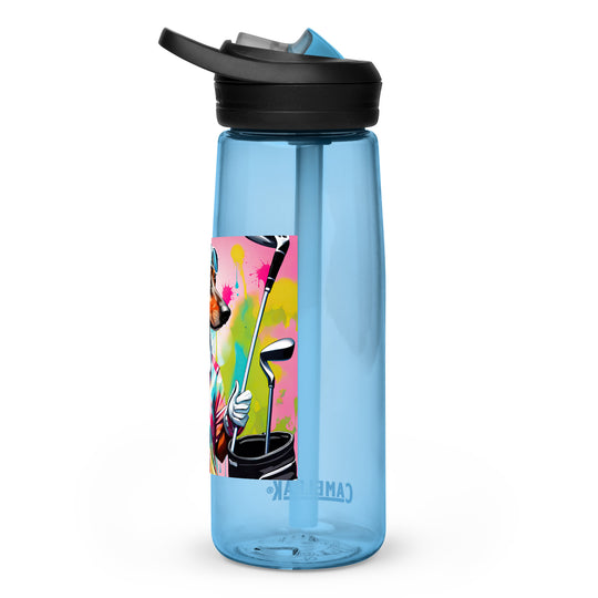 Dachshund Golfer- Sports water bottle v4