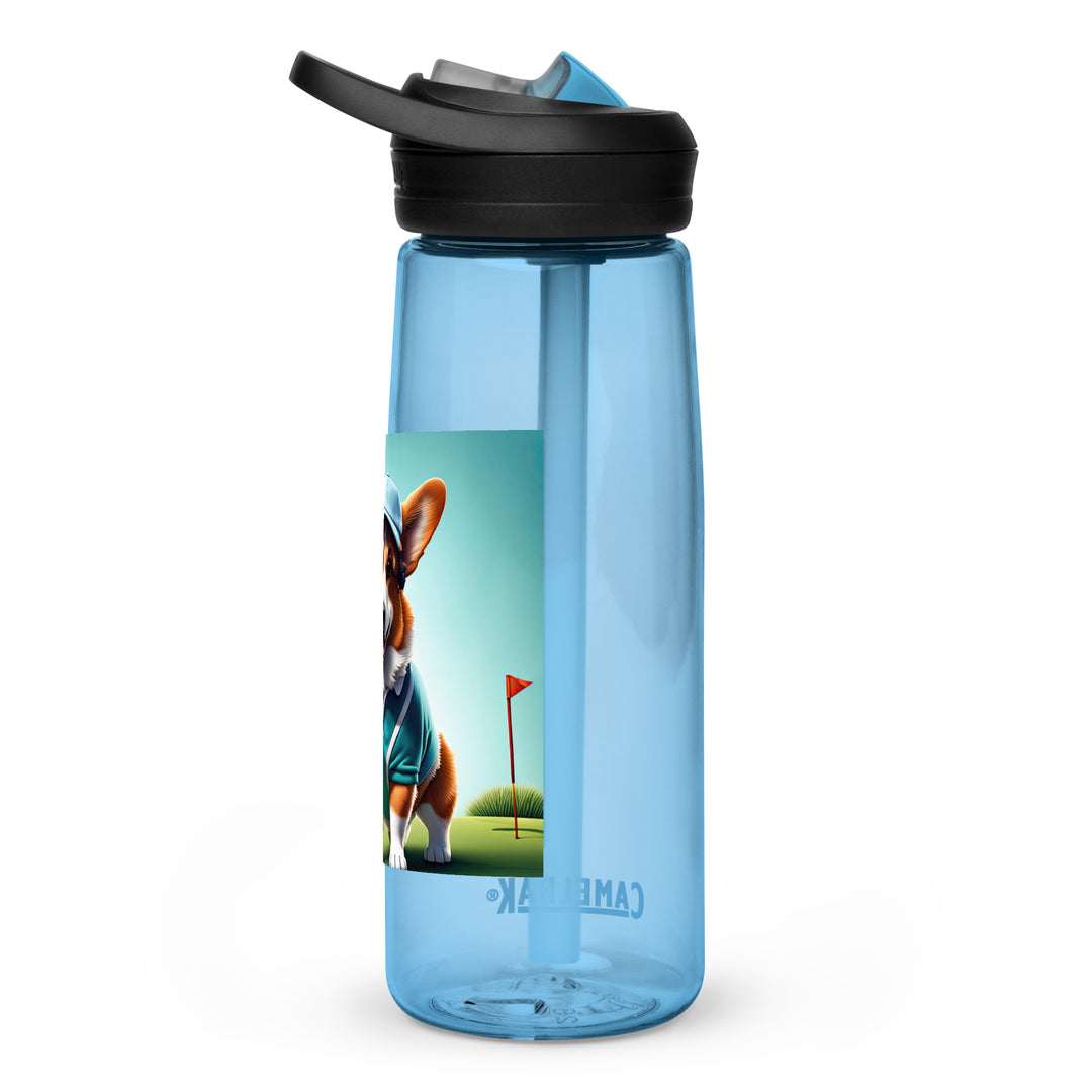 Pembroke Welsh Corgi Golfer- Sports water bottle