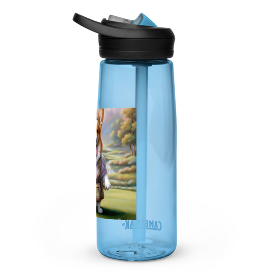 Pembroke Welsh Corgi Golfer- Sports water bottle v3