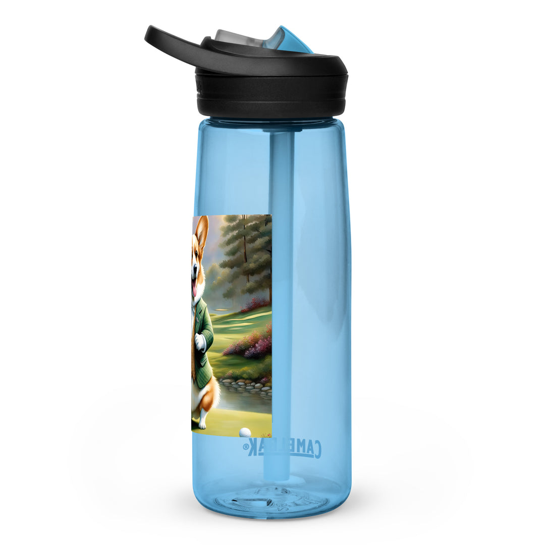 Pembroke Welsh Corgi Golfer- Sports water bottle v4