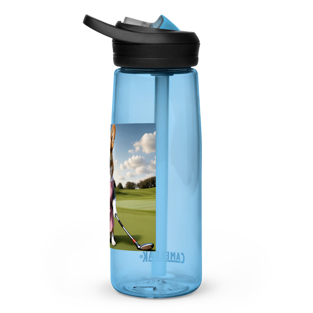 Pembroke Welsh Corgi Golfer- Sports water bottle v5