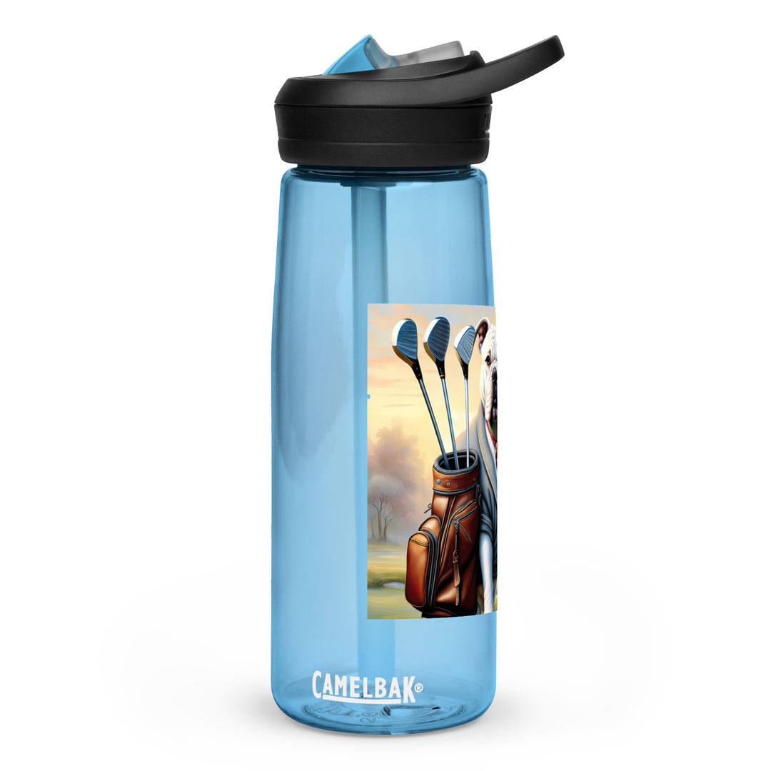 Bulldog Golfer- Sports water bottle v4