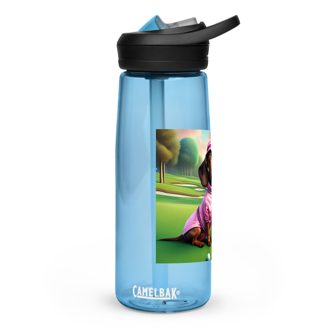 Dachshund Golfer- Sports water bottle v2