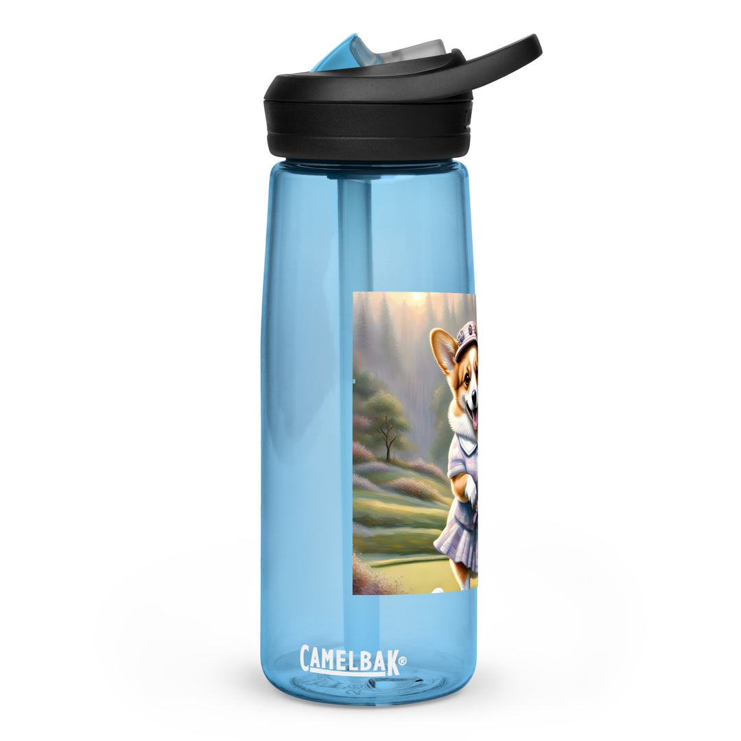 Pembroke Welsh Corgi Golfer- Sports water bottle v2