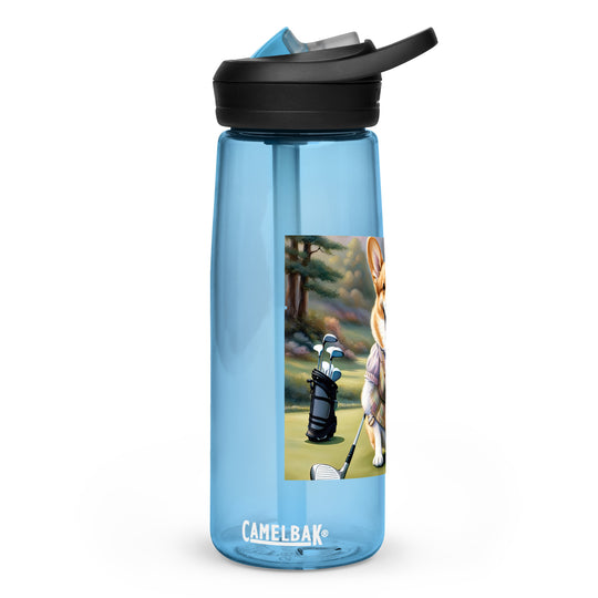 Pembroke Welsh Corgi Golfer- Sports water bottle v3