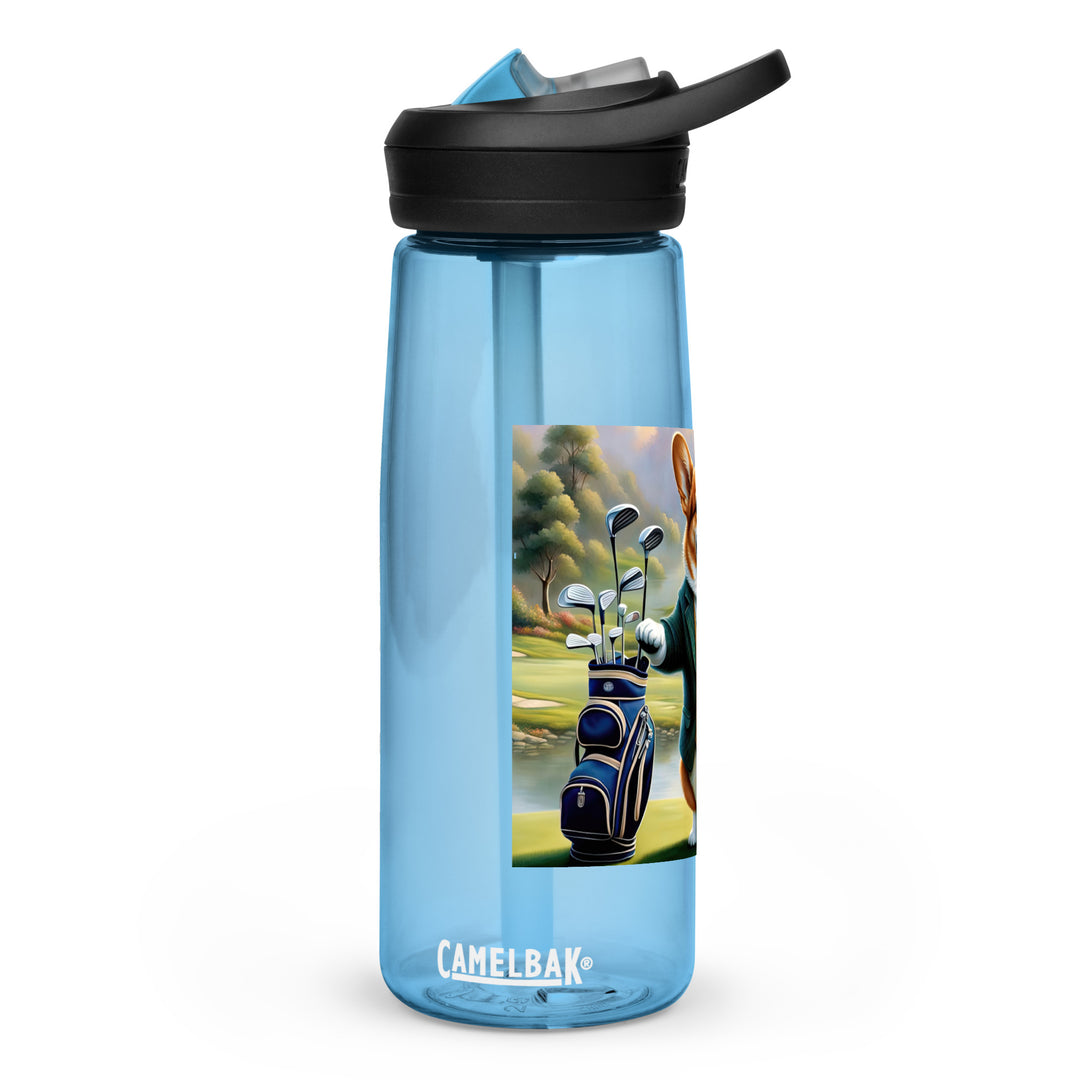 Pembroke Welsh Corgi Golfer- Sports water bottle v4