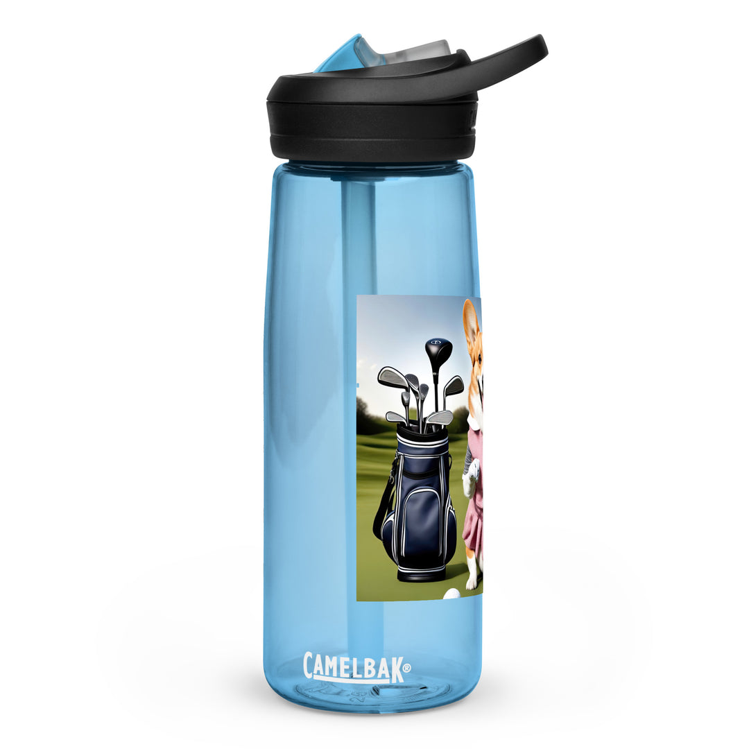 Pembroke Welsh Corgi Golfer- Sports water bottle v5