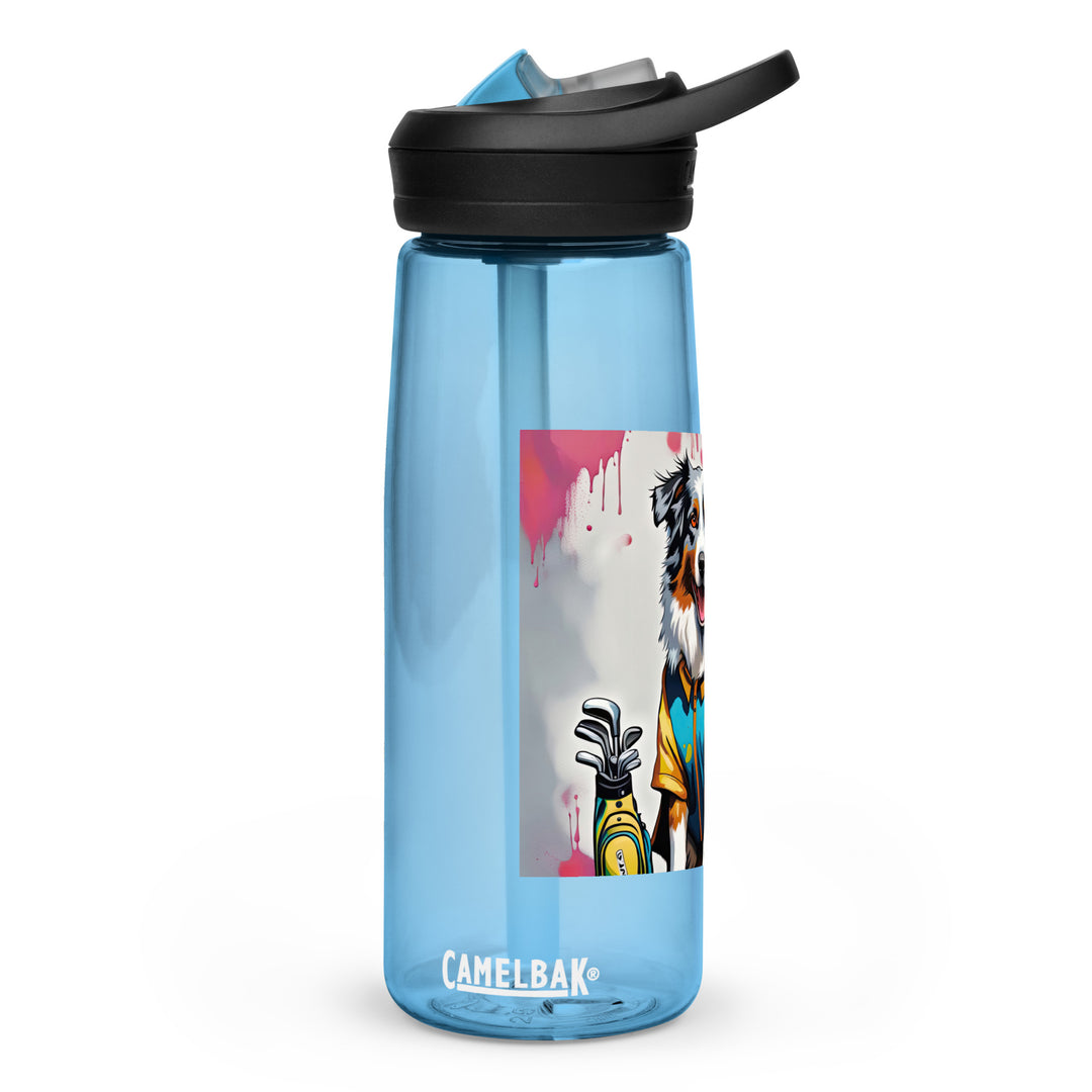 Australian Shepherd Golfer- Sports water bottle v3