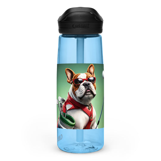 Bulldog Golfer- Sports water bottle v2