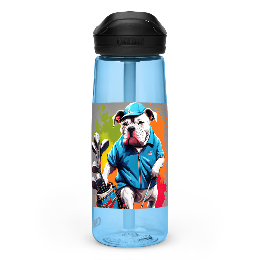 Bulldog Golfer- Sports water bottle v3