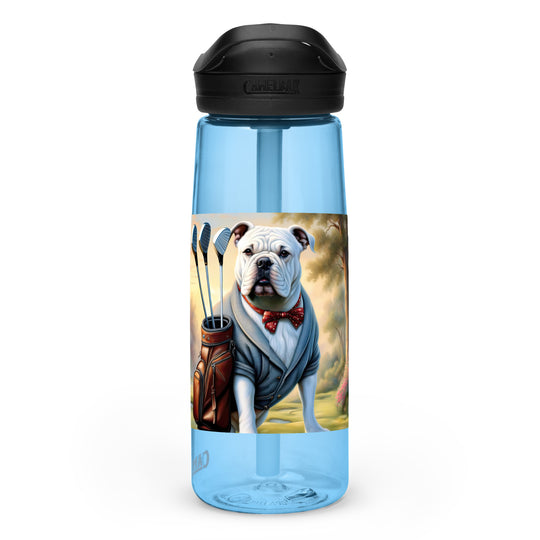 Bulldog Golfer- Sports water bottle v4