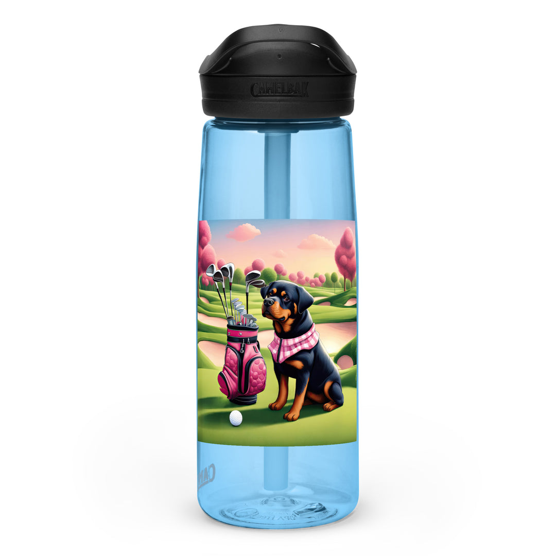 Rottweiler Golfer- Sports water bottle v2