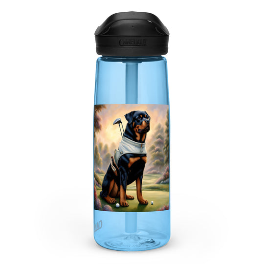 Rottweiler Golfer- Sports water bottle v3