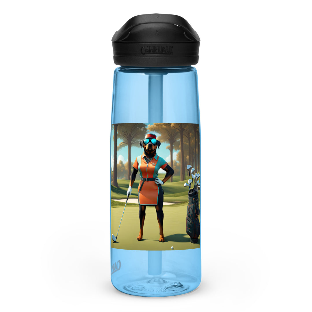 Rottweiler Golfer- Sports water bottle v4