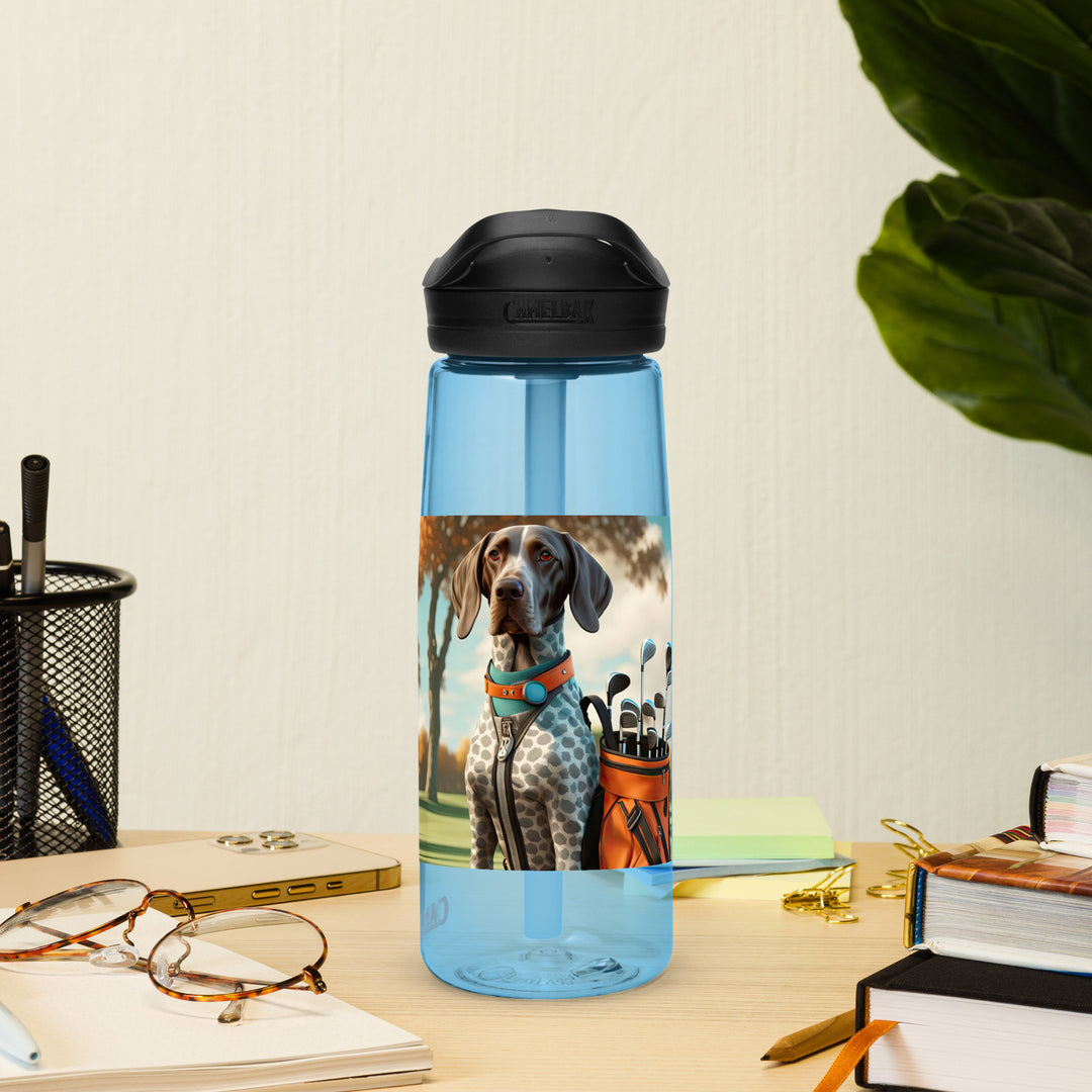 German Shorthaired Pointer Golfer- Sports water bottle