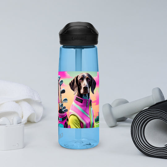 German Shorthaired Pointer Golfer- Sports water bottle v3