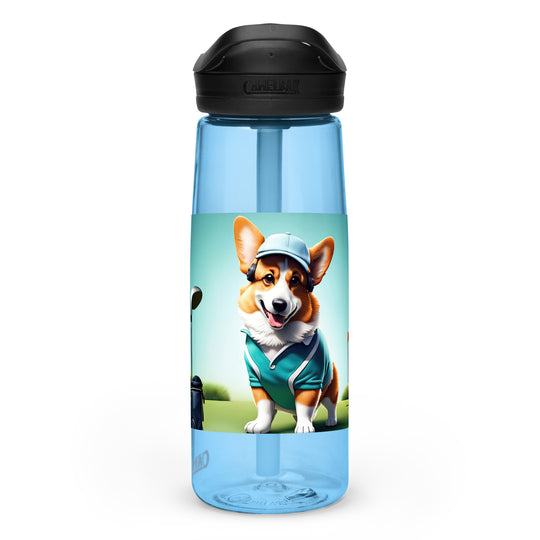 Pembroke Welsh Corgi Golfer- Sports water bottle