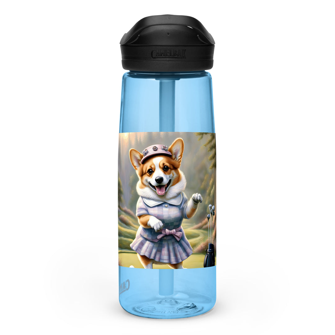Pembroke Welsh Corgi Golfer- Sports water bottle v2