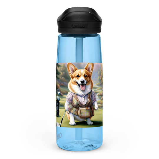Pembroke Welsh Corgi Golfer- Sports water bottle v3