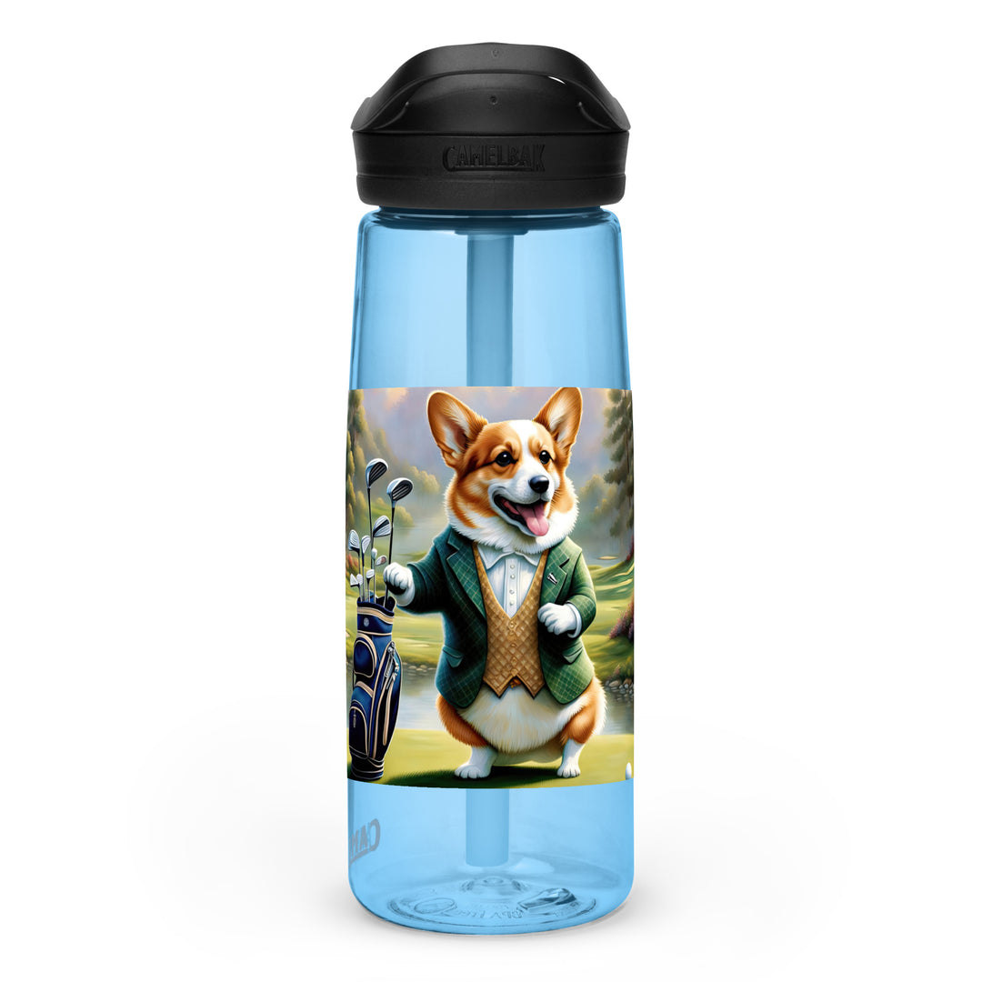 Pembroke Welsh Corgi Golfer- Sports water bottle v4