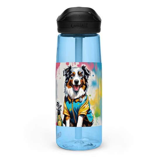 Australian Shepherd Golfer- Sports water bottle v3