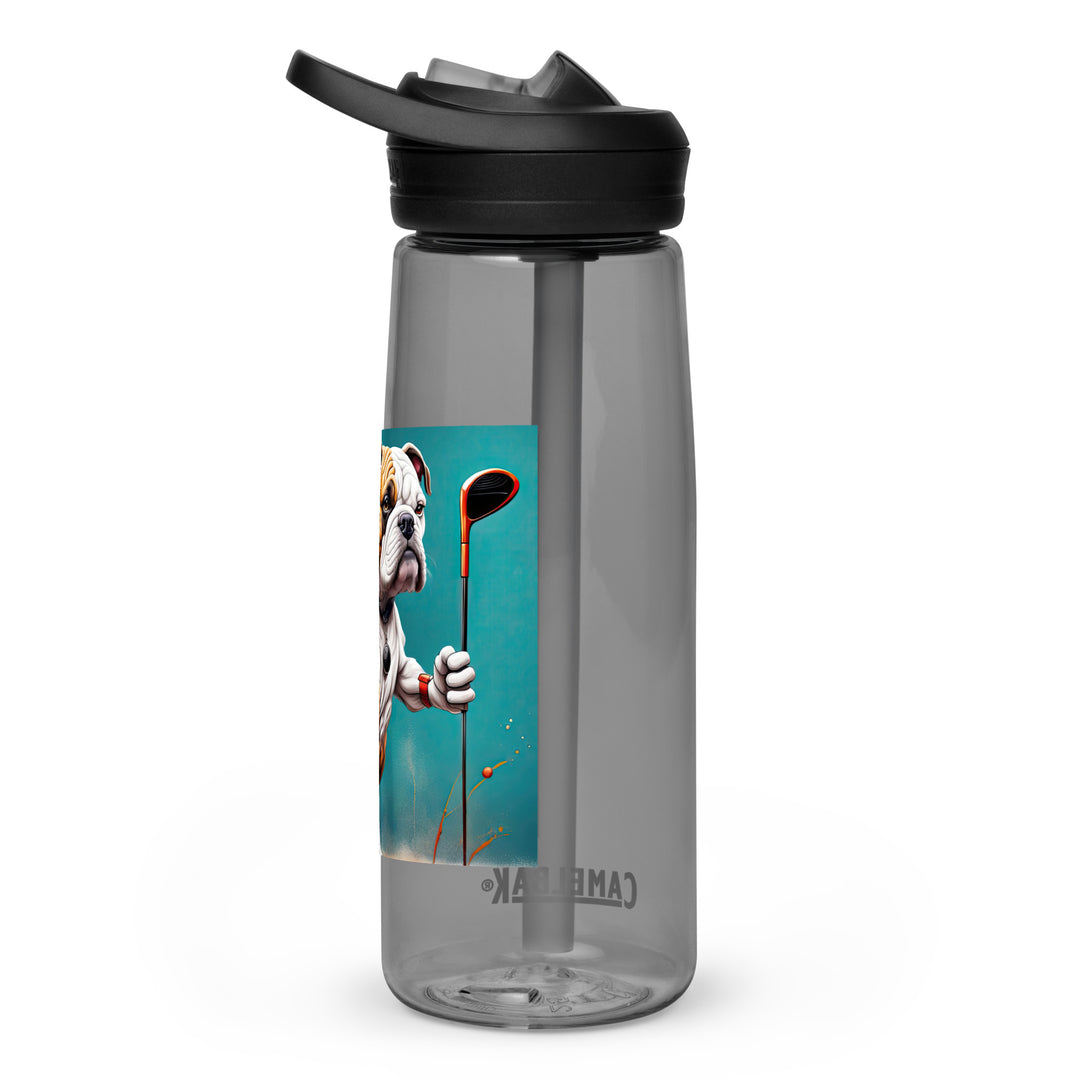 Bulldog Golfer- Sports water bottle