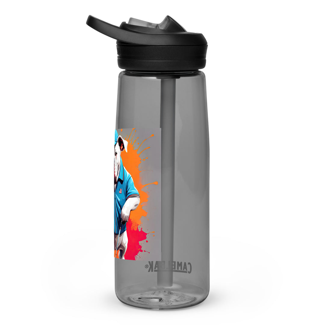 Bulldog Golfer- Sports water bottle v3