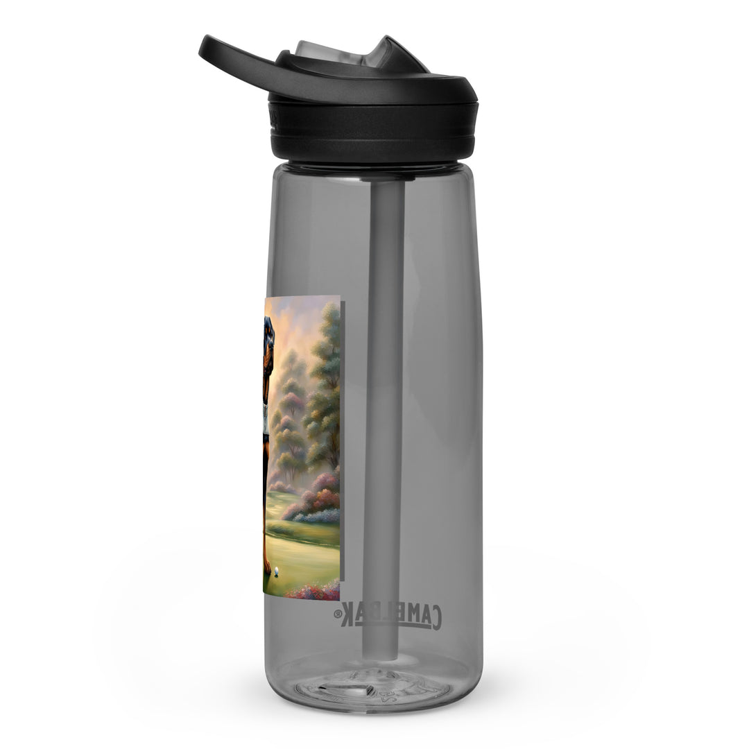 Rottweiler Golfer- Sports water bottle v3