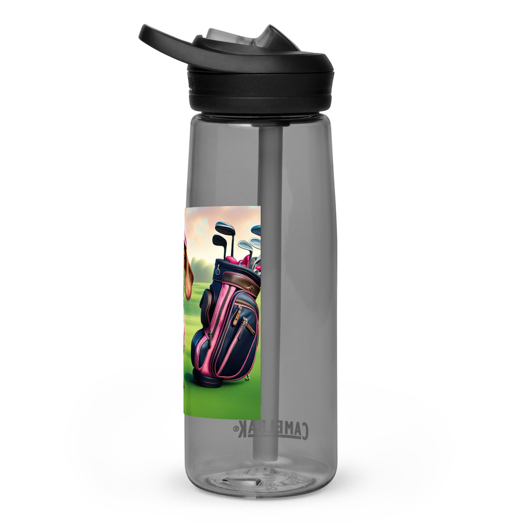 Dachshund Golfer- Sports water bottle v2