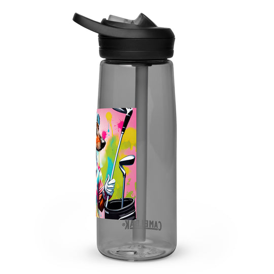 Dachshund Golfer- Sports water bottle v4