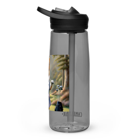 Pembroke Welsh Corgi Golfer- Sports water bottle v2