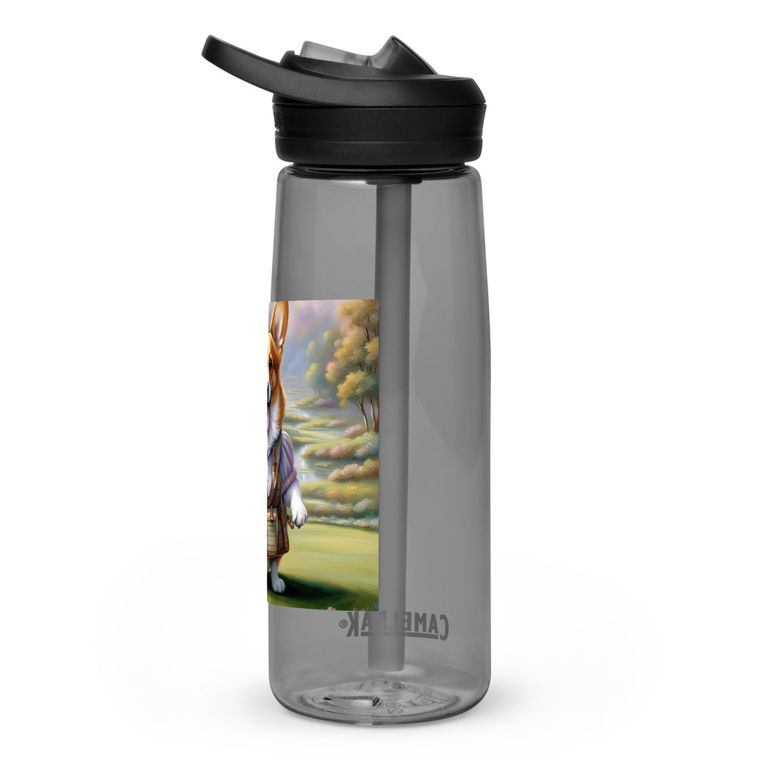Pembroke Welsh Corgi Golfer- Sports water bottle v3