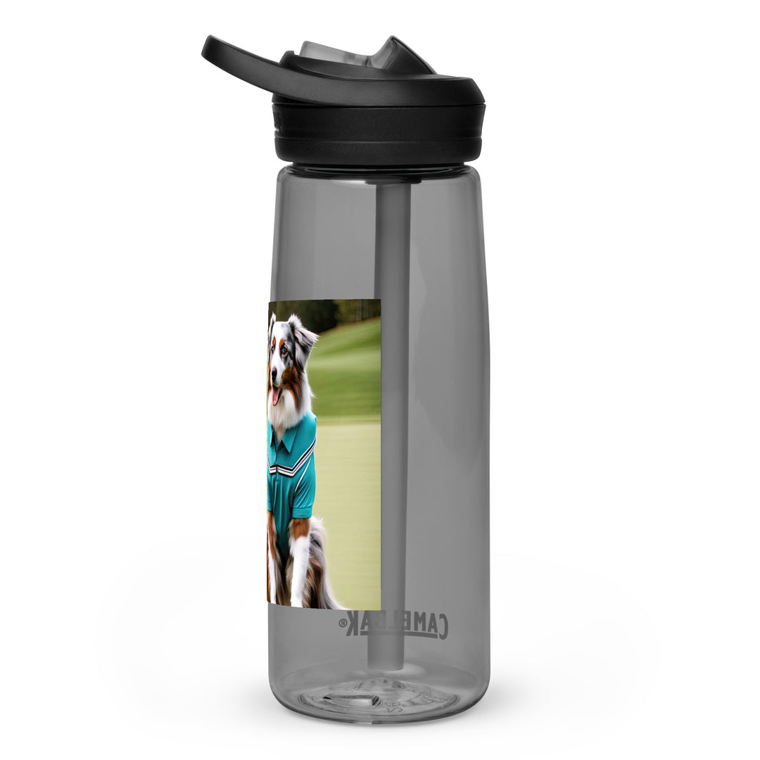 Australian Shepherd Golfer- Sports water bottle v4