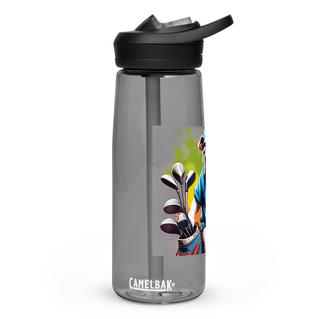 Bulldog Golfer- Sports water bottle v3