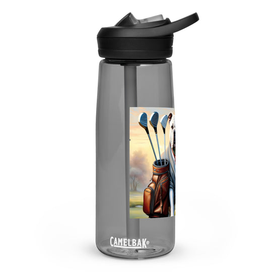 Bulldog Golfer- Sports water bottle v4