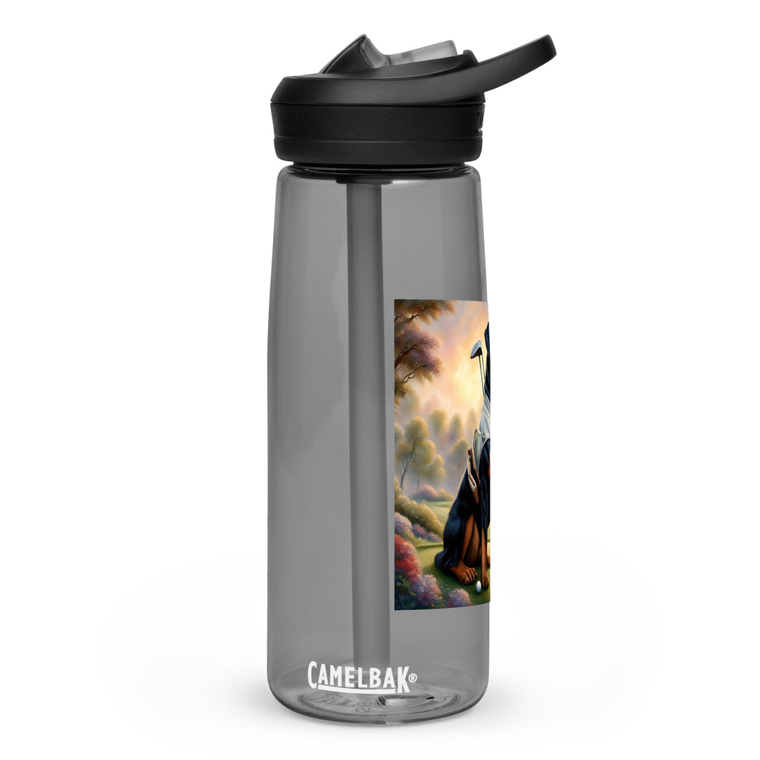 Rottweiler Golfer- Sports water bottle v3