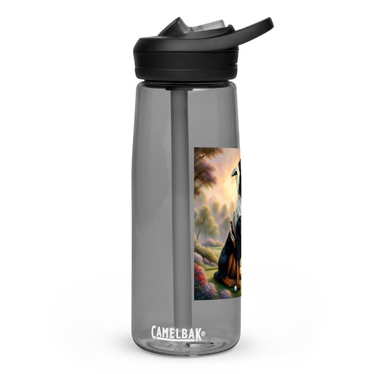 Rottweiler Golfer- Sports water bottle v3