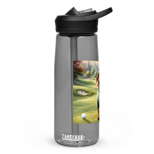 Dachshund Golfer- Sports water bottle