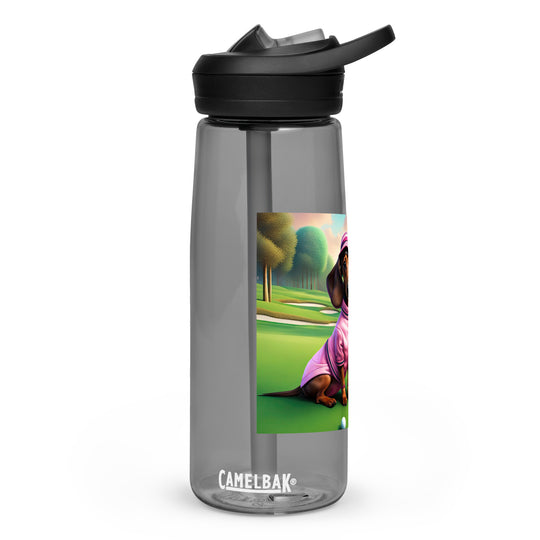 Dachshund Golfer- Sports water bottle v2