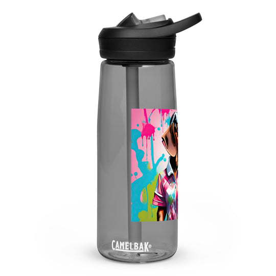 Dachshund Golfer- Sports water bottle v4